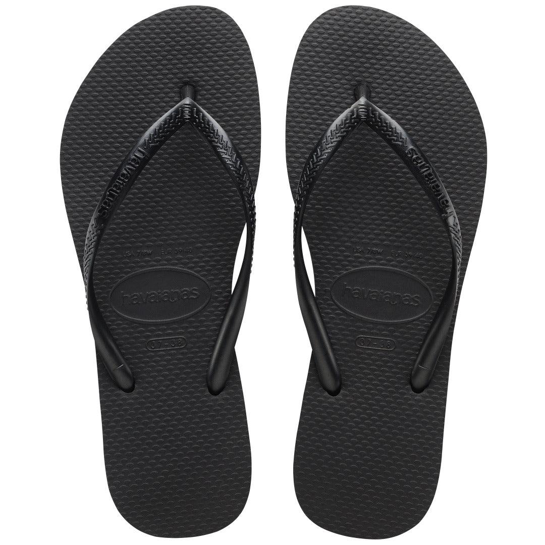 Chinelo Havaianas Slim Preto: Conforto Leve, Tiras Finas e Estilo Delicado