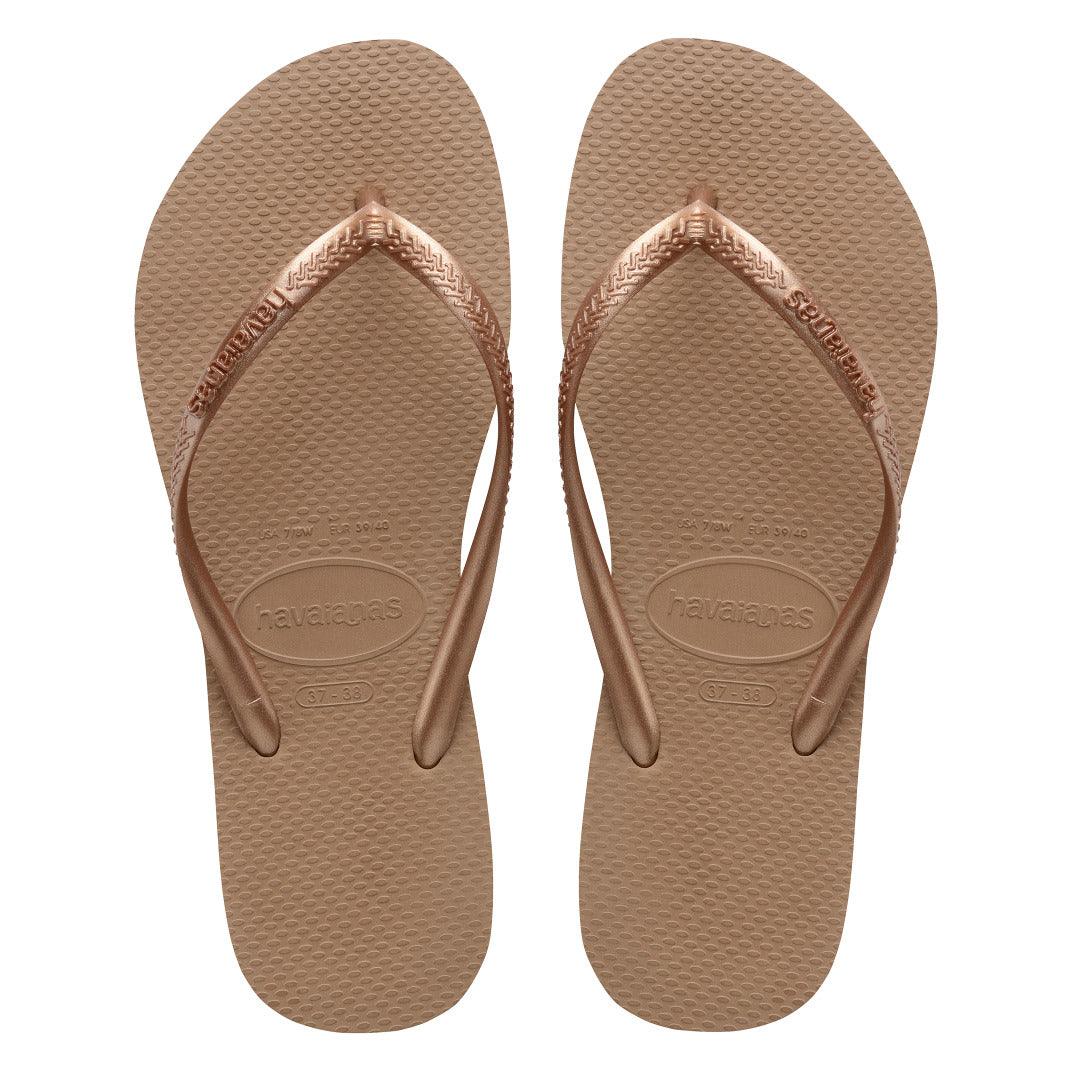 Chinelo Havaianas Slim Unissex Confortável Leve Clássico Bege Verão Praia Piscina