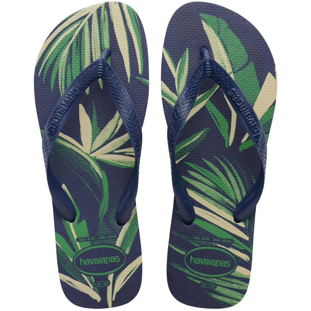 Chinelo Havaianas Aloha Unissex Tropical Confortável Azul Marinho Estilo Verão Praia