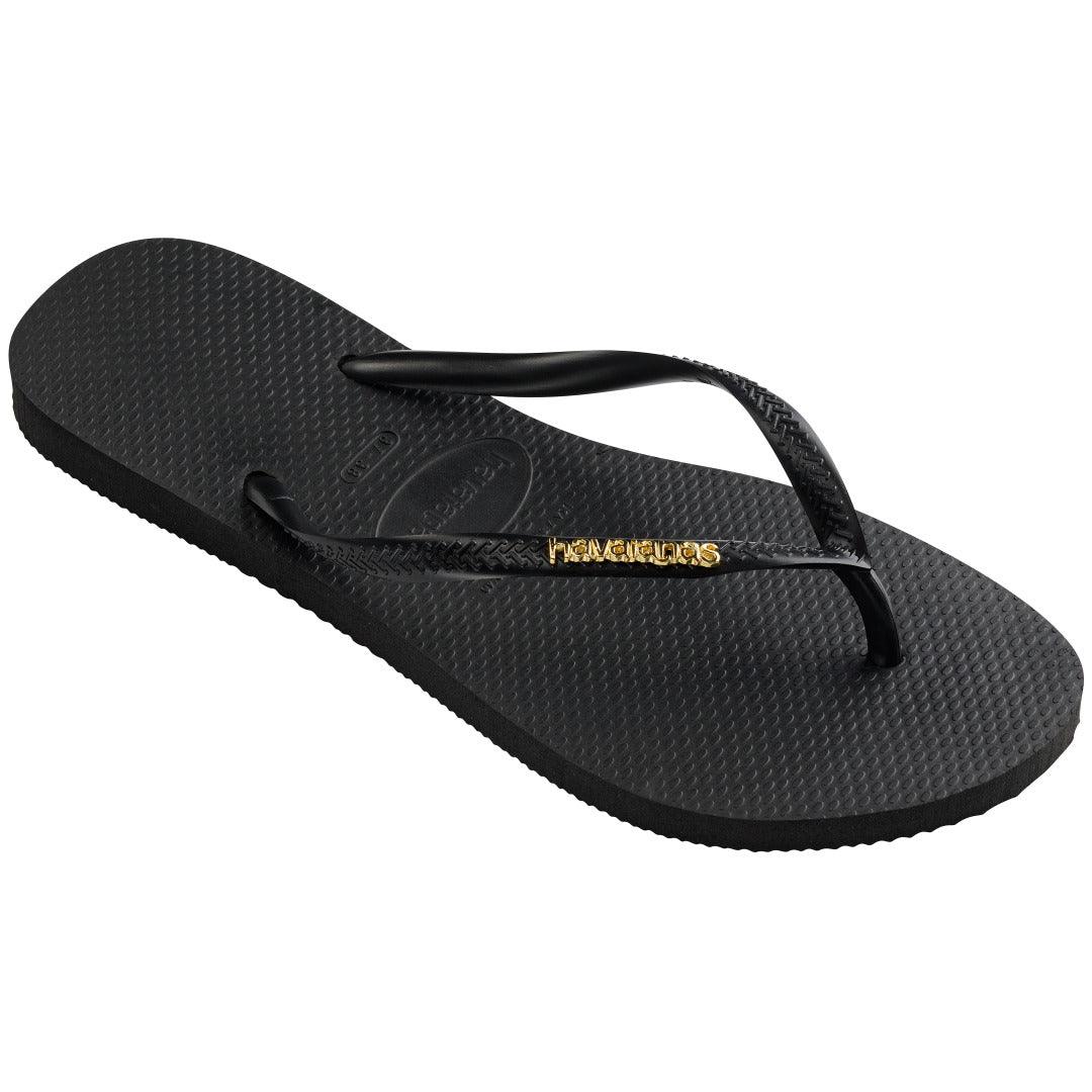 Chinelo Havaianas Slim Logo Metálico Feminino: Conforto e Estilo Brilhante para Seus Pés