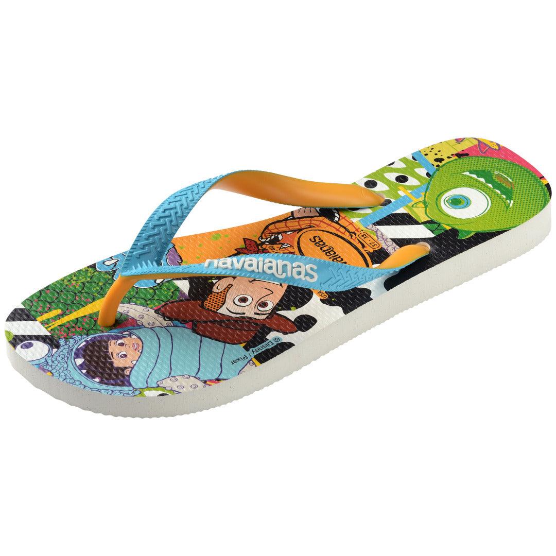 Chinelo Havaianas Disney Estiloso Confortável Tiras Largas Bicolores Mickey Pixar Original