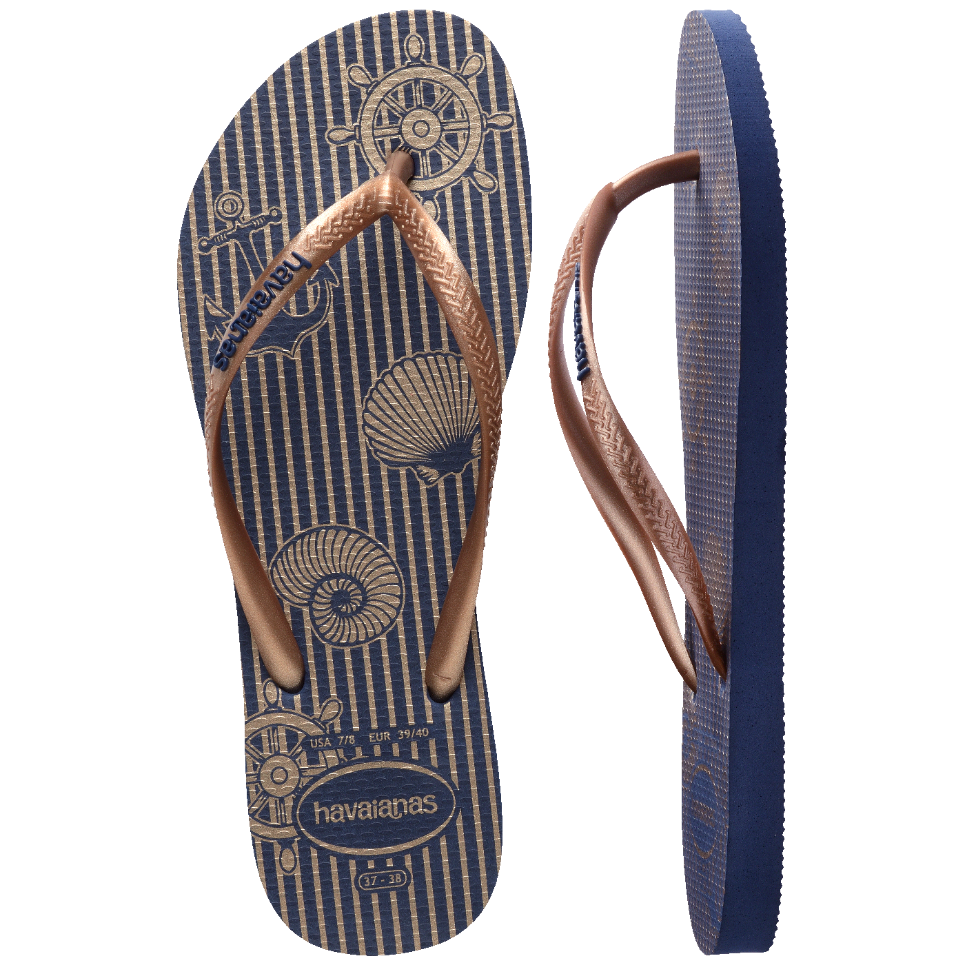 Havaianas Slim Náutico: Chinelo Feminino Estiloso Listrado Confortável para Verão Praia