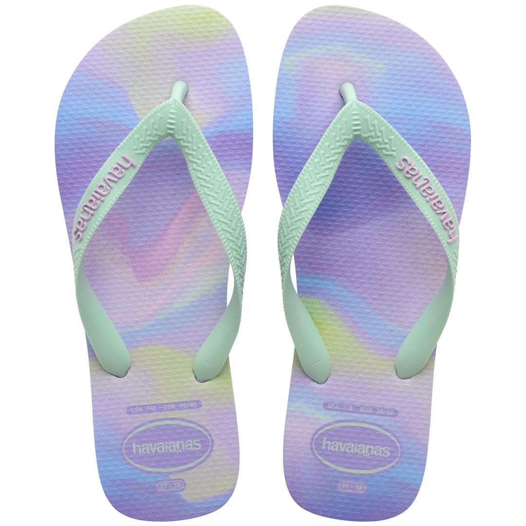 Chinelo Havaianas Top Fashion Roxo Fantasy Conforto Estilo Degradê Verão