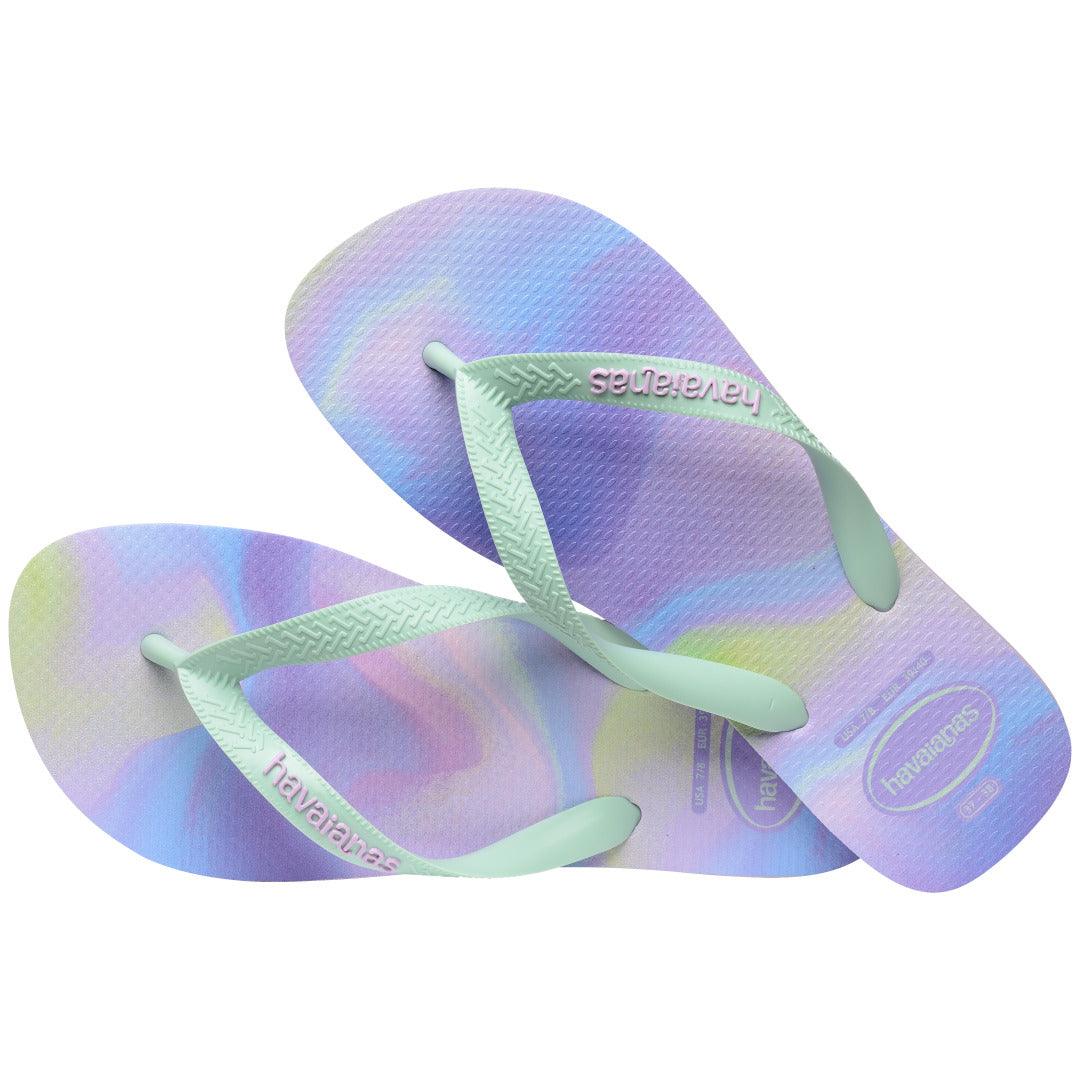 Chinelo Havaianas Top Fashion Roxo Fantasy Conforto Estilo Degradê Verão