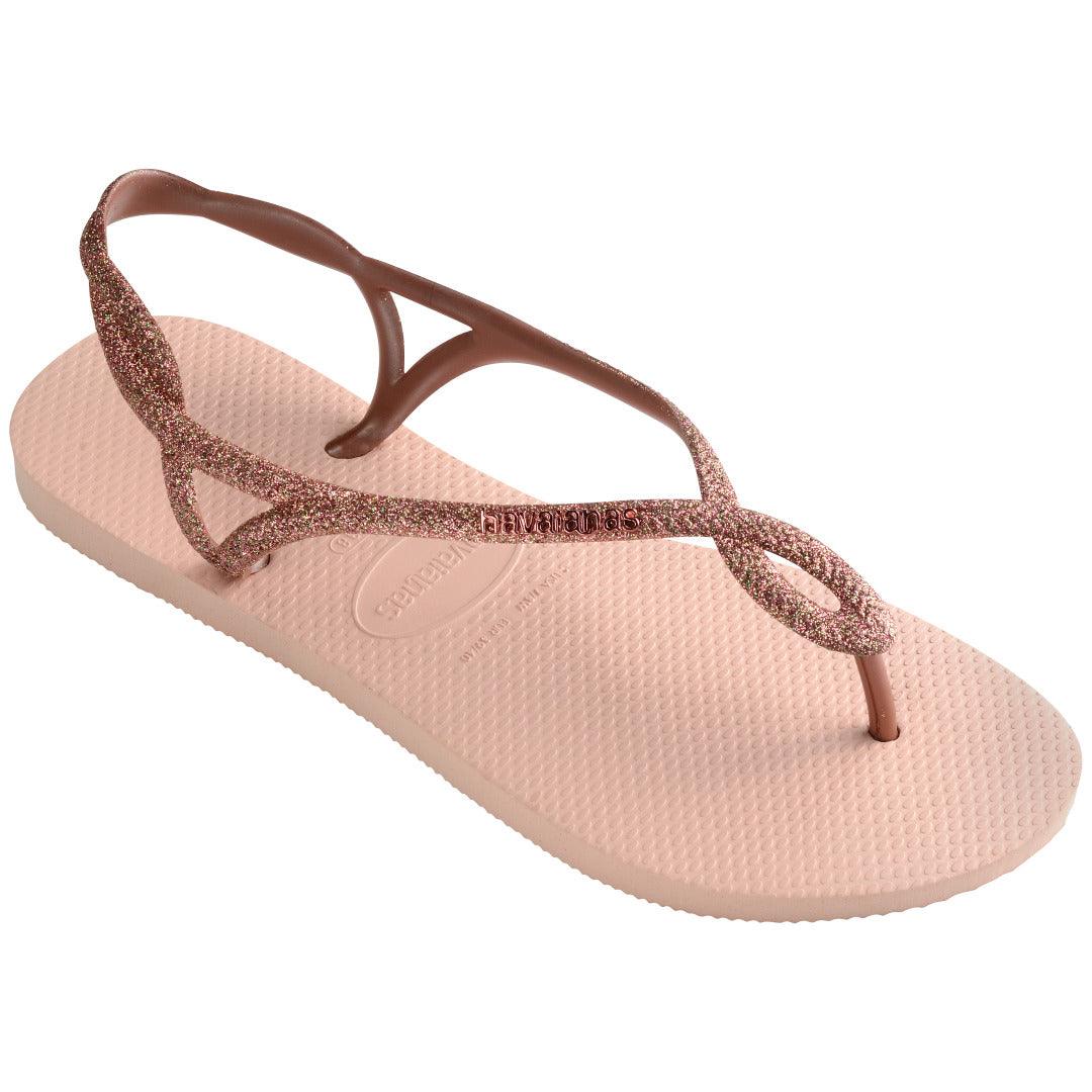 Rasteirinha Havaianas Luna Premium Glitter Rosa Ballet: Conforto Tiras Cruzadas Estilo
