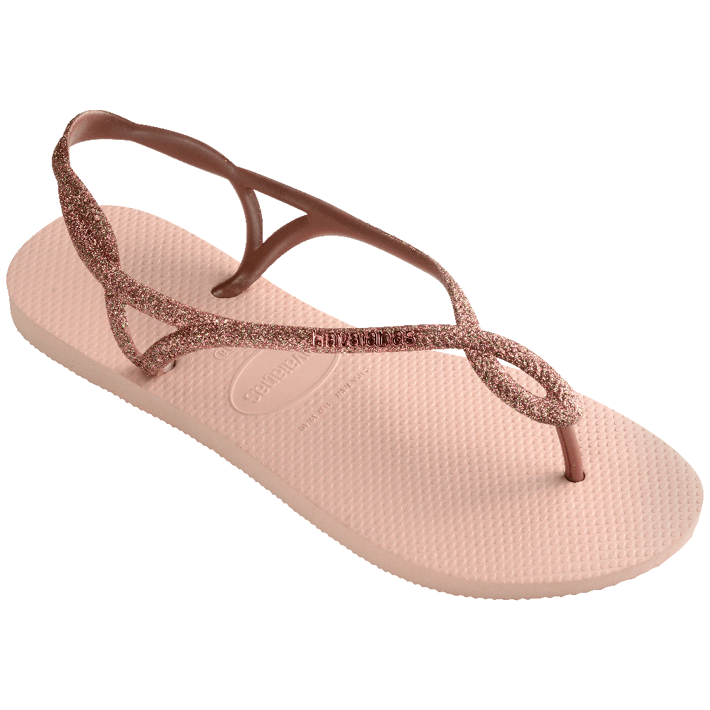 Rasteirinha Havaianas Luna Premium Glitter Rosa Ballet: Conforto Tiras Cruzadas Estilo