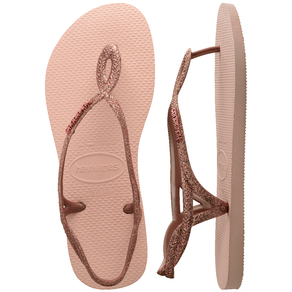 Rasteirinha Havaianas Luna Premium Glitter Rosa Ballet: Conforto Tiras Cruzadas Estilo