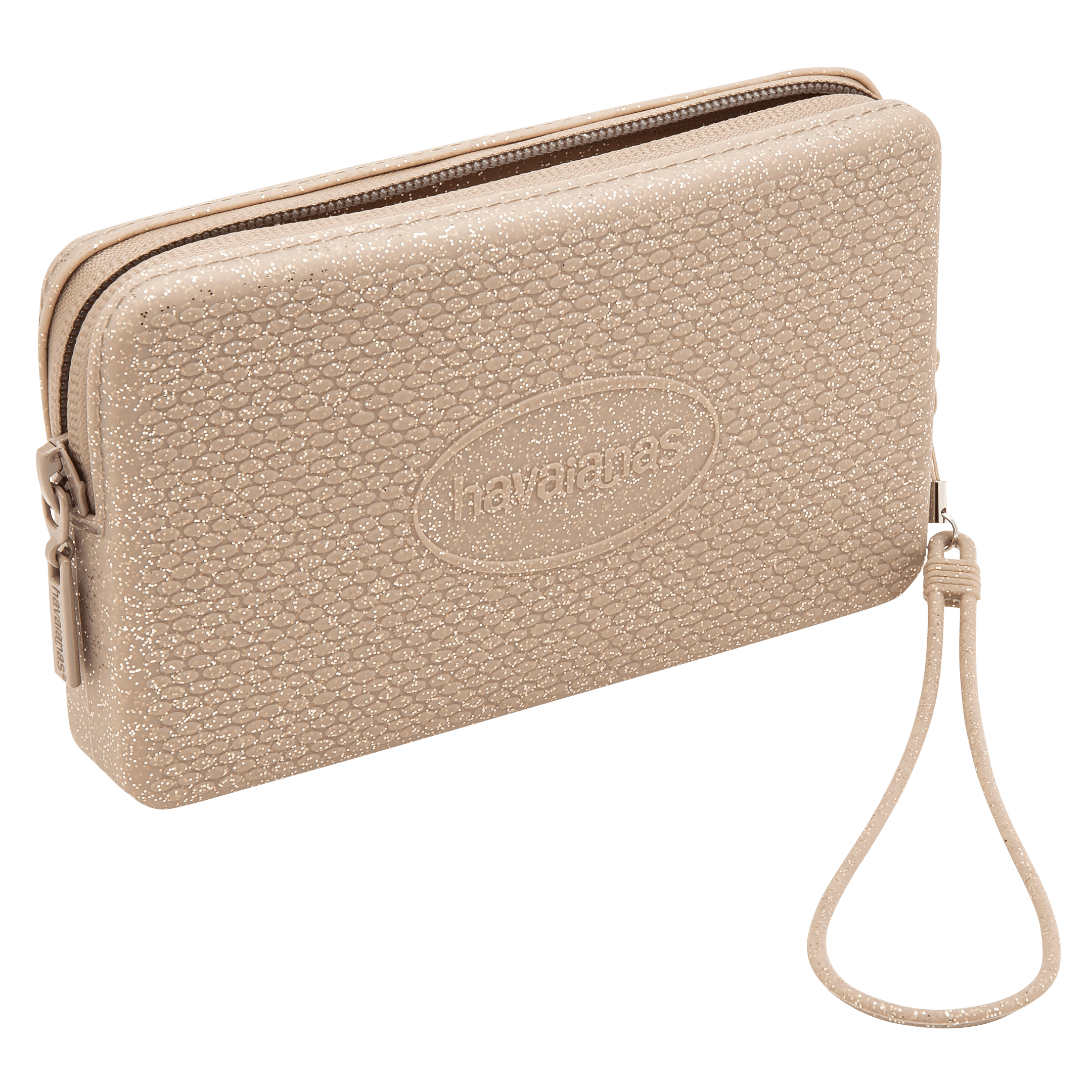 Mini Bolsa Havaianas Glitter Dourada Elegante Compacta Brilhante Acessórios Essenciais