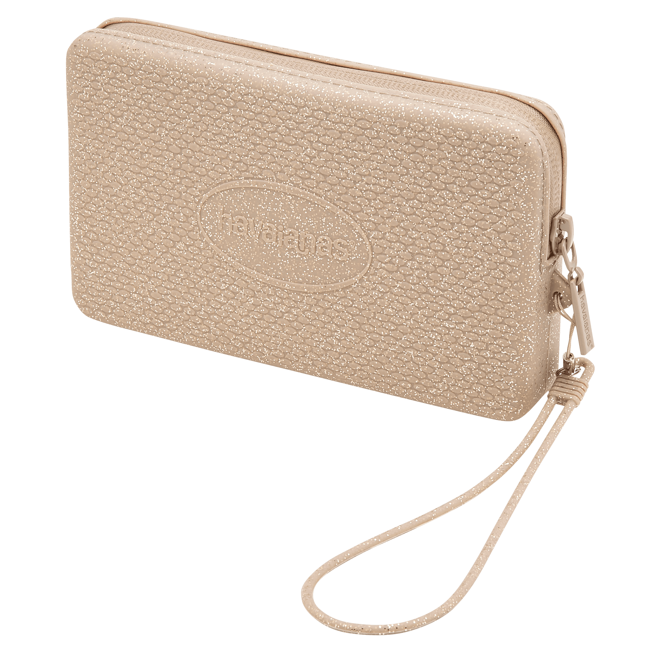 Mini Bolsa Havaianas Glitter Dourada Elegante Compacta Brilhante Acessórios Essenciais