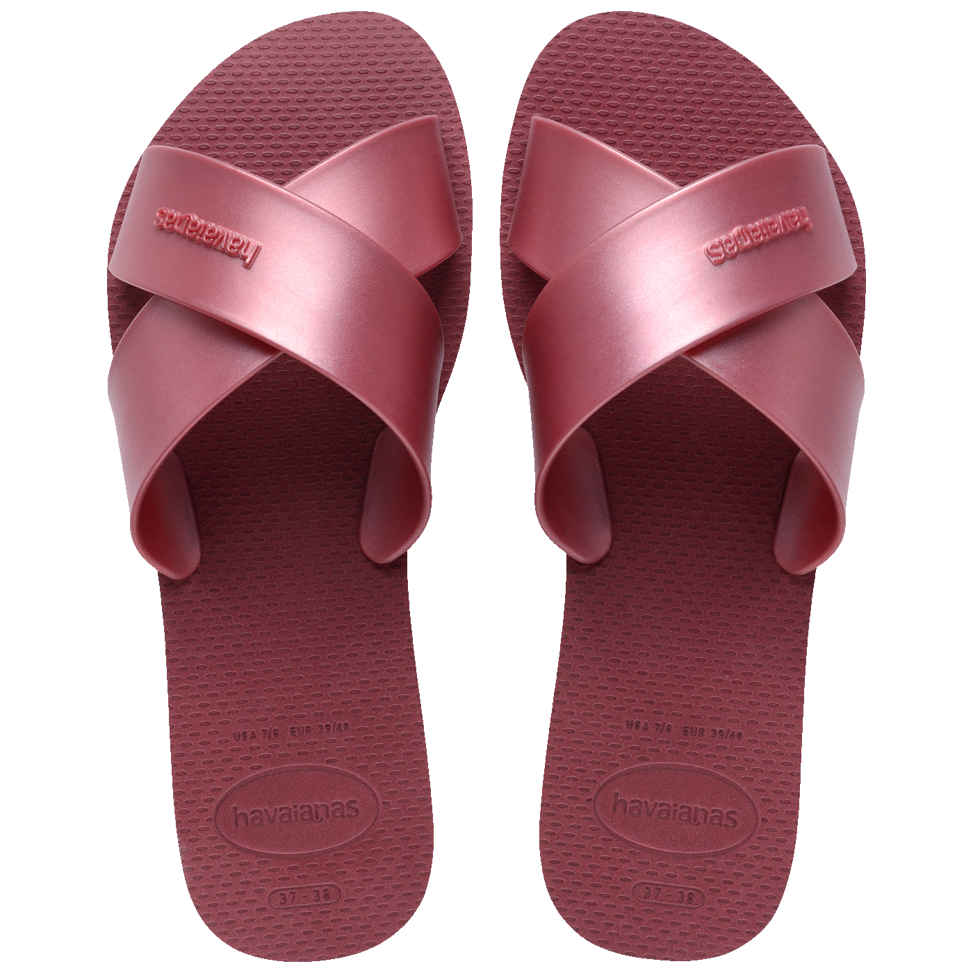 Rasteirinha Havaianas Aqua Metallic Amaranto: Conforto Deslize, Tiras Metalizadas, Estilo Casual