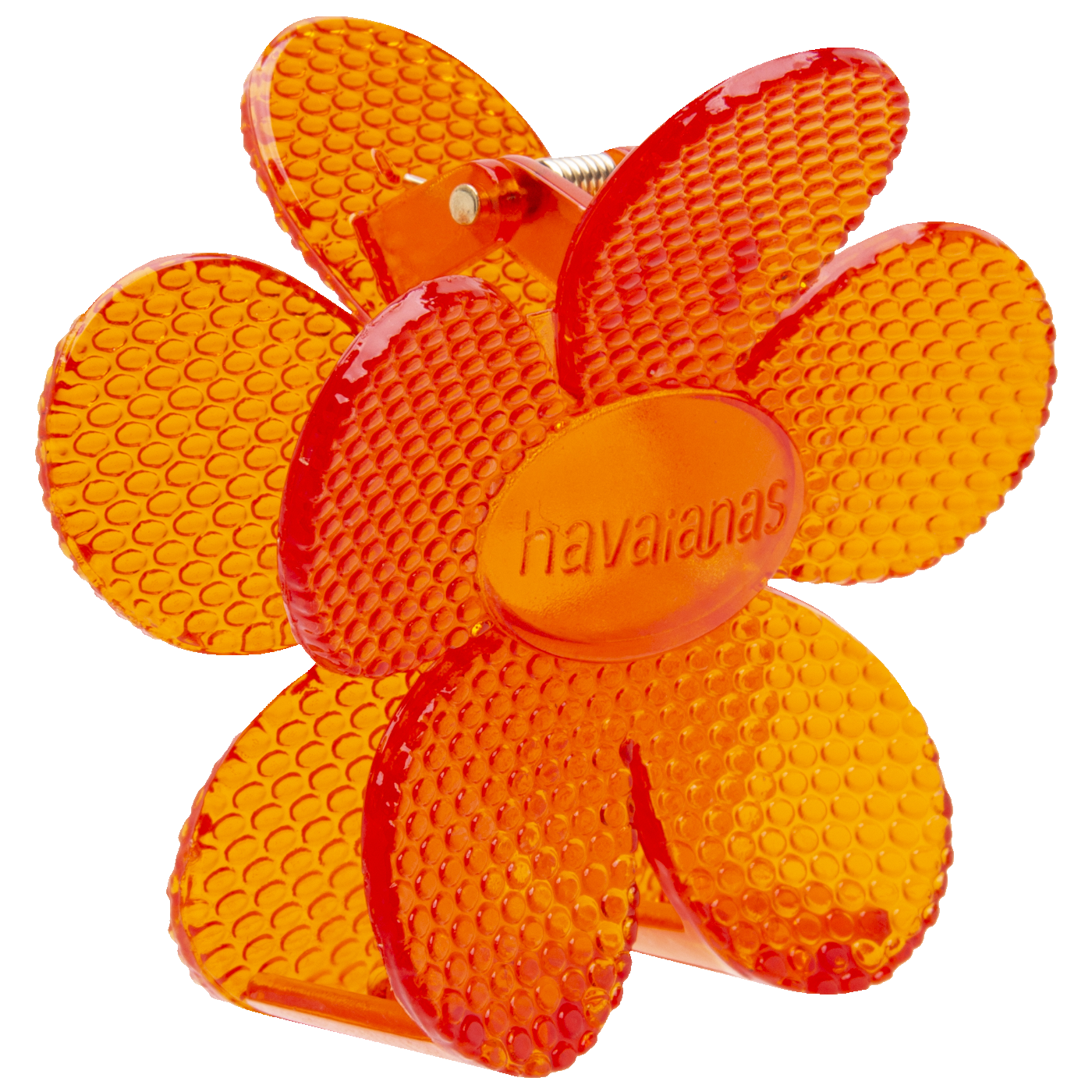 Presilha de Cabelo Havaianas Flor Laranja Sunset Estilo Praia Logo Padrão Chinelo