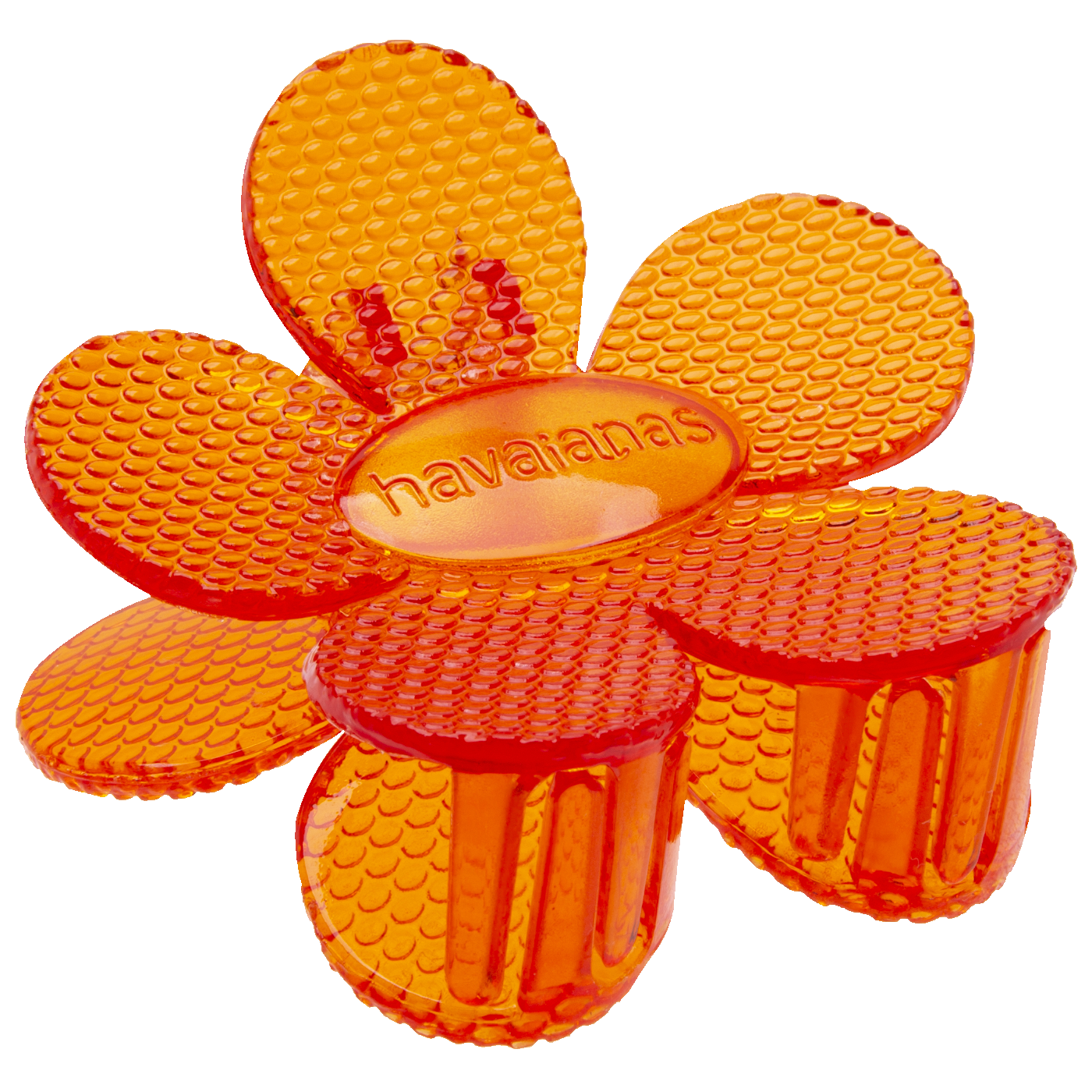 Presilha de Cabelo Havaianas Flor Laranja Sunset Estilo Praia Logo Padrão Chinelo