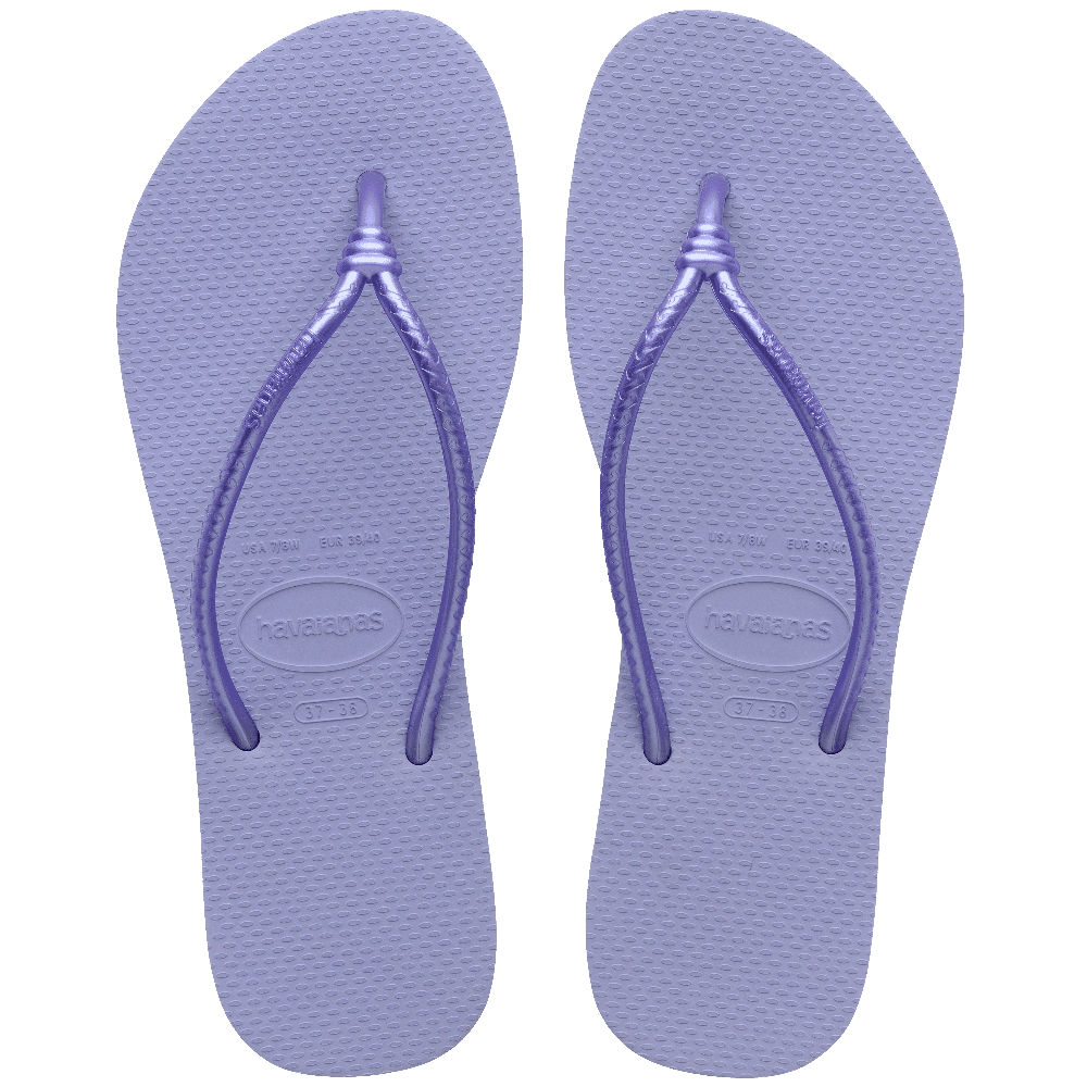 Chinelo Havaianas Tube Tubular Tiras Finas Metálicas Conforto Estilo Verão Roxo