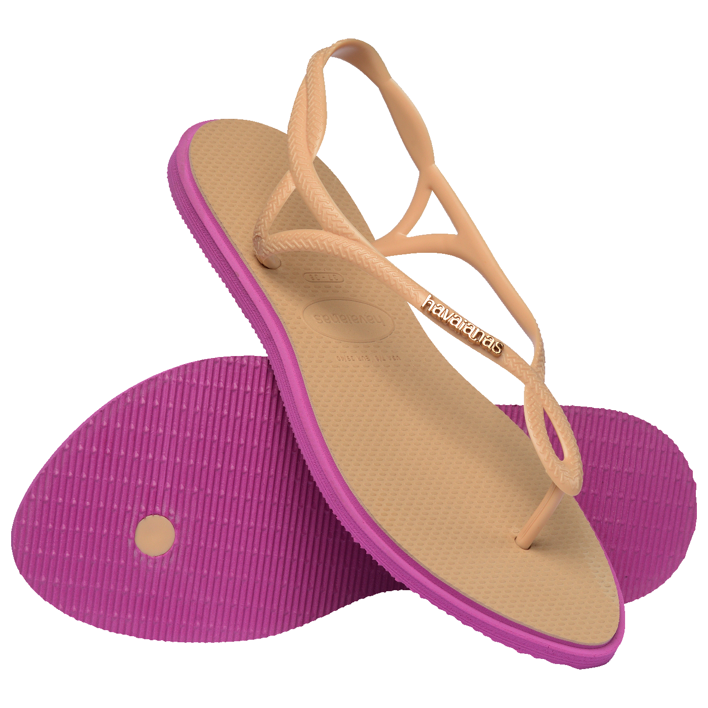 Rasteirinha Havaianas Luna Point Dourada Estilosa Bico Fino Tendência Conforto Feminino