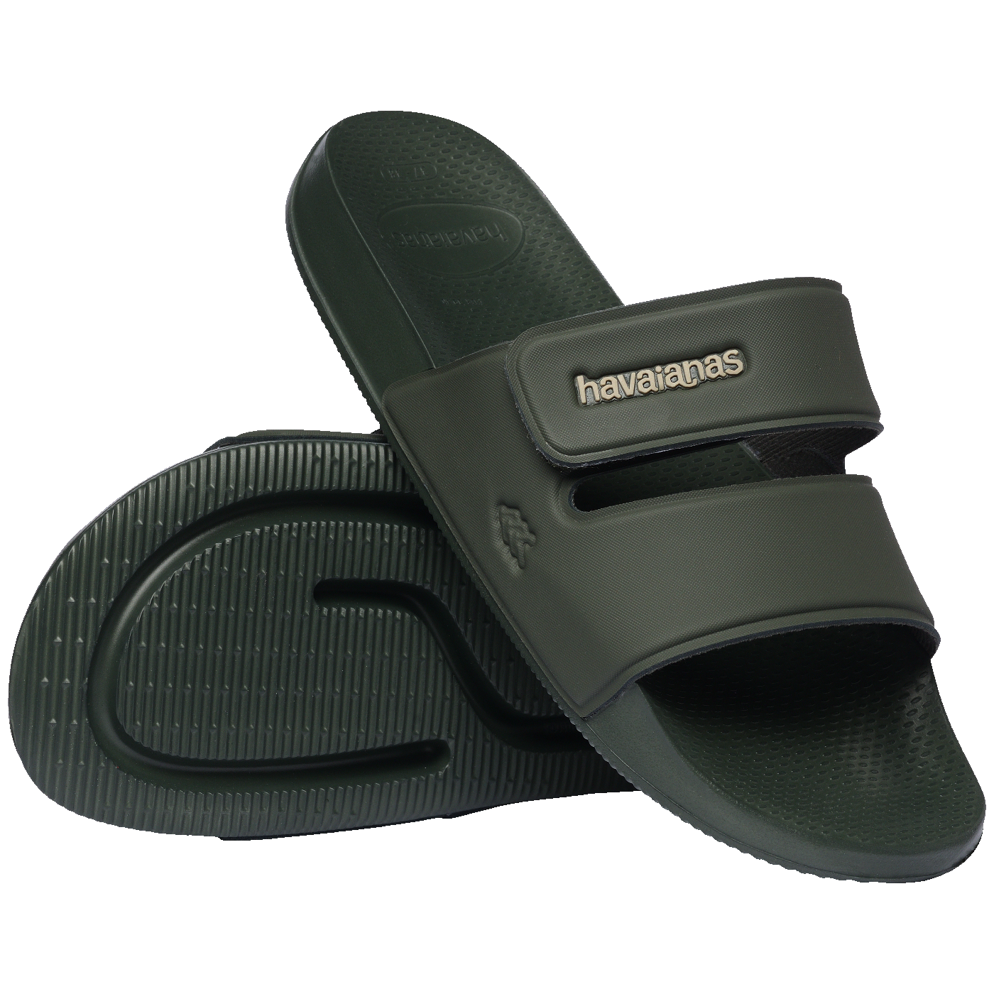 Chinelo Slide Havaianas Strap Confortável Unissex Verde Olive para Verão e Praia