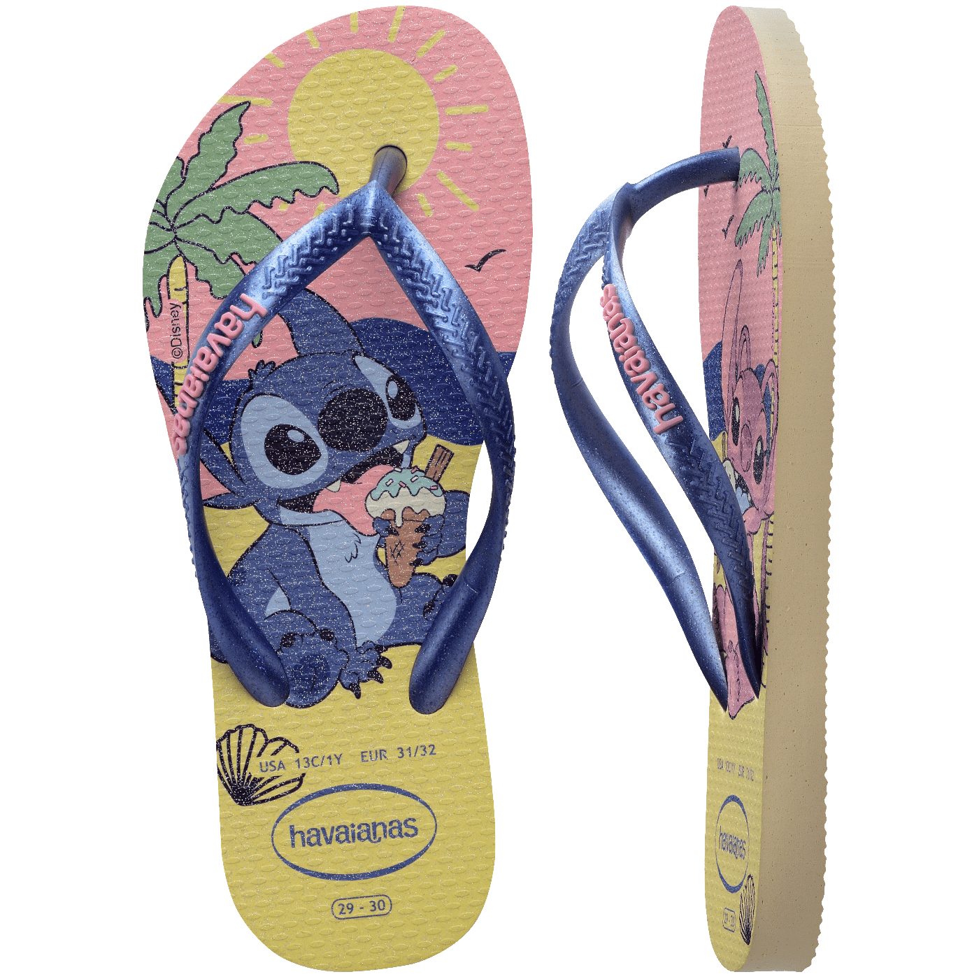 Chinelo Infantil Havaianas Slim Glitter Stitch: Tiras Metálicas, Conforto e Fofura