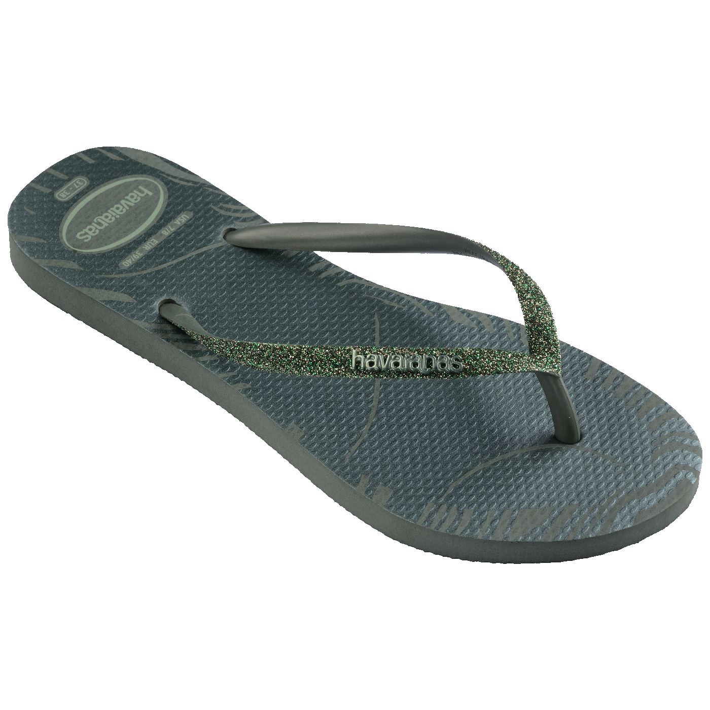 Havaianas Slim Glitter Edge: Chinelo Verde Oliva Brilhante, Confortável e Super Estiloso
