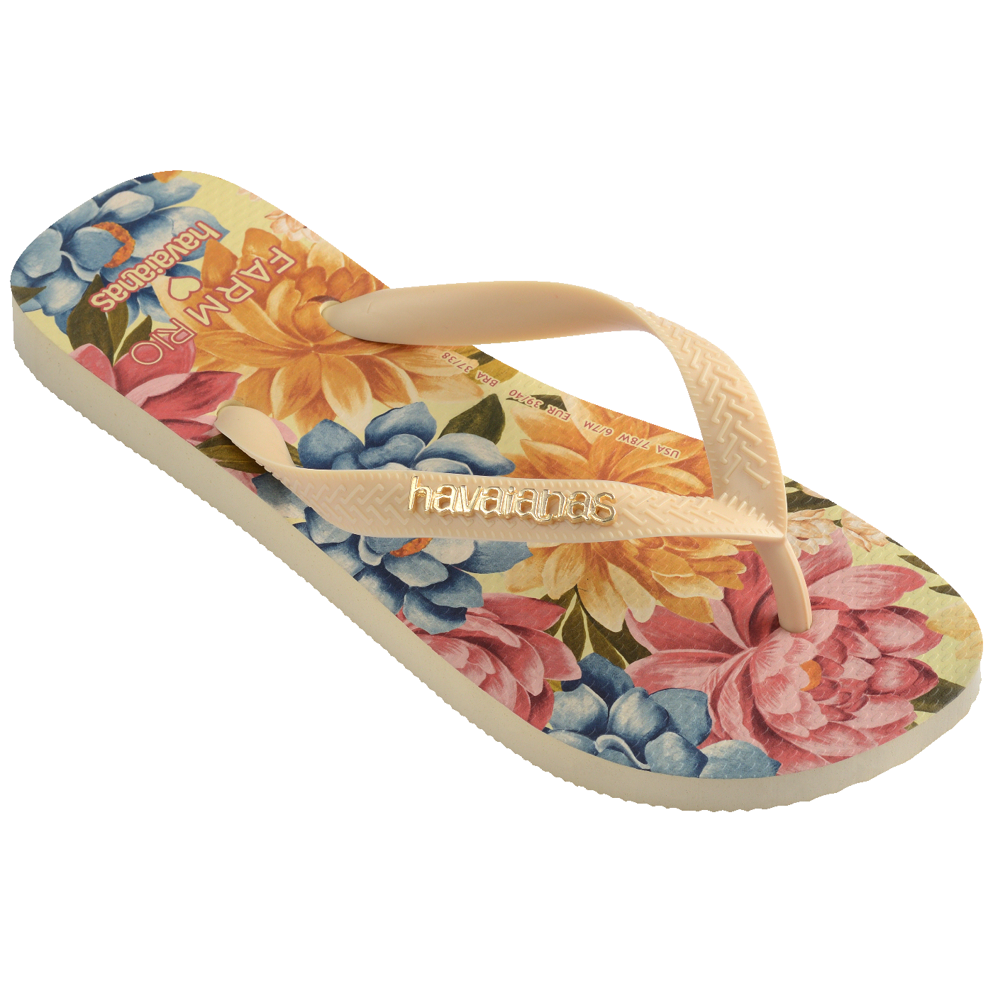 Chinelo Havaianas Farm Floral Beca Feminino Confortável Estampado Verão Praia
