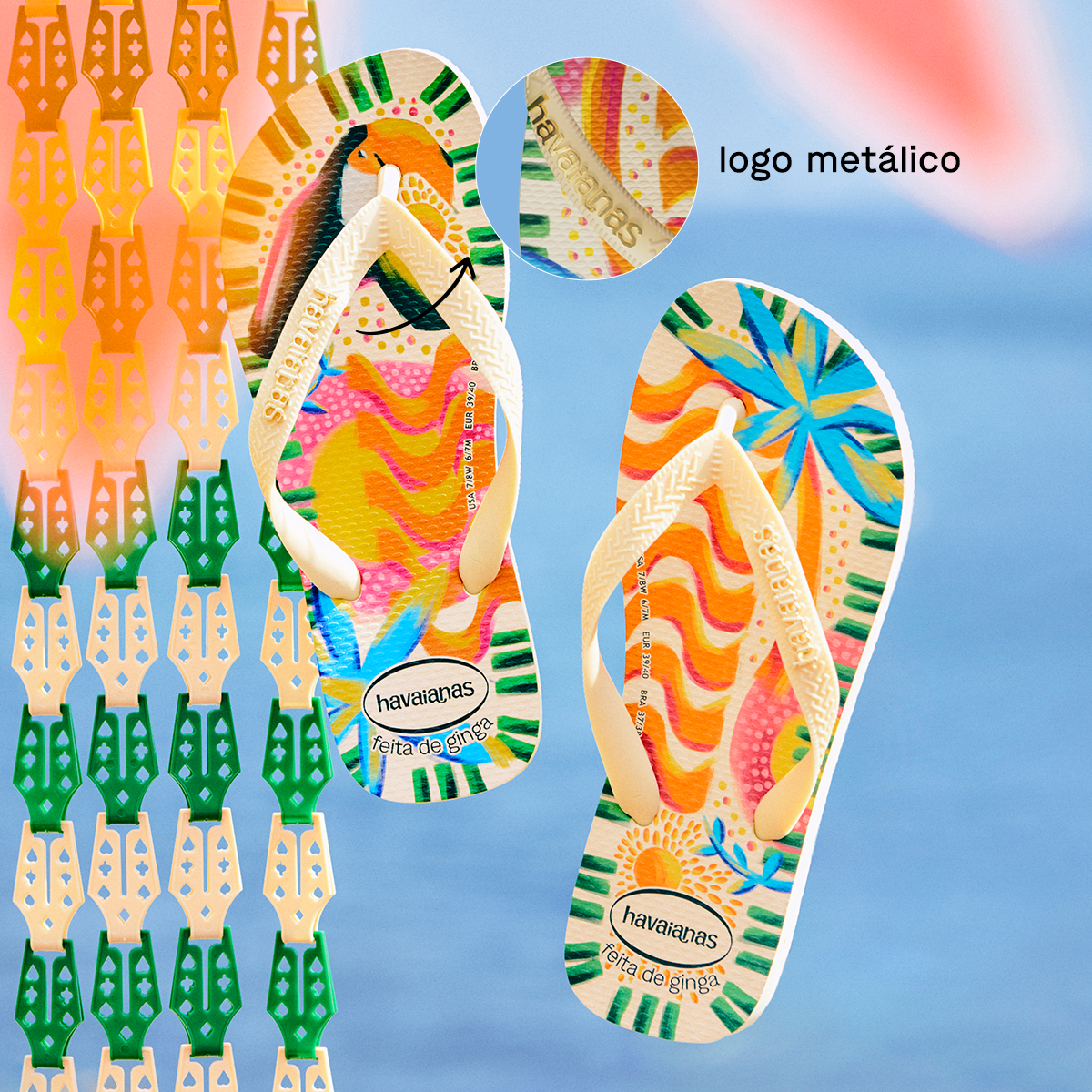 Chinelo Havaianas Top Bossa Estampado Vibrante Confortável Unissex Original Brasil