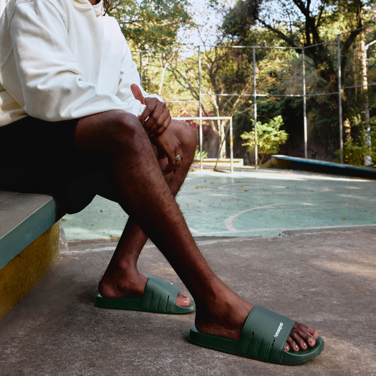 Chinelo Slide Havaianas Zero Unissex Verde Olive Conforto Leve Durável Verão