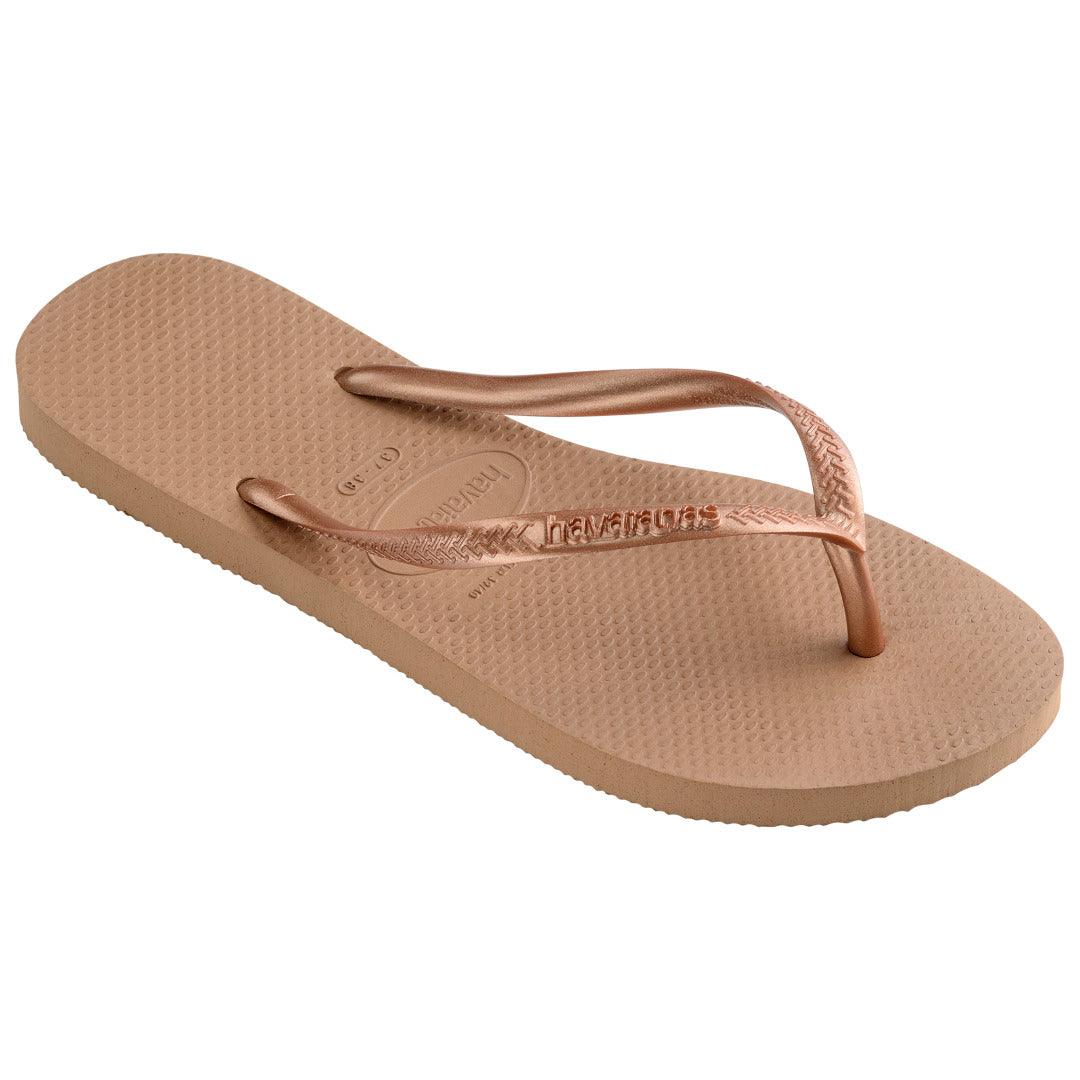 Chinelo Havaianas Slim Unissex Confortável Leve Clássico Bege Verão Praia Piscina