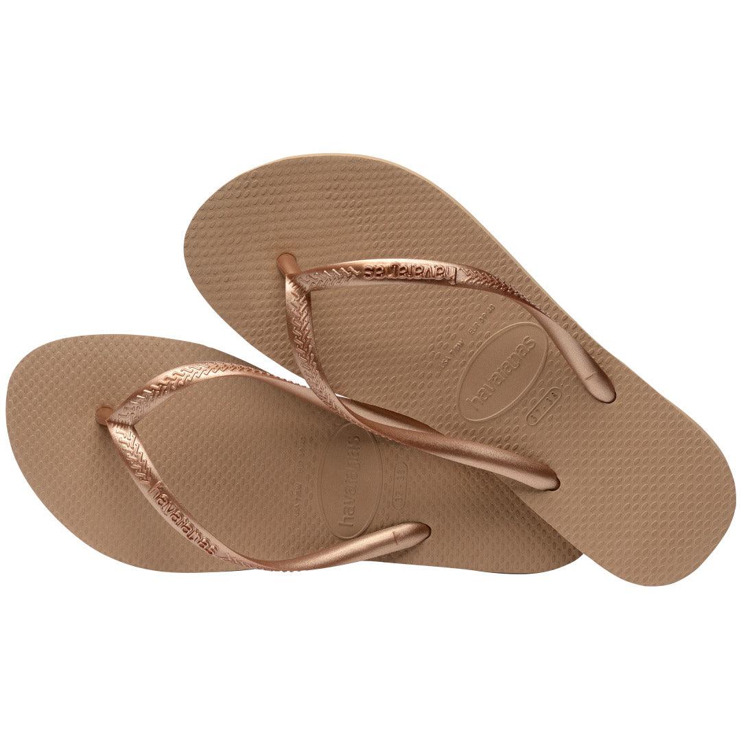 Chinelo Havaianas Slim Unissex Confortável Leve Clássico Bege Verão Praia Piscina