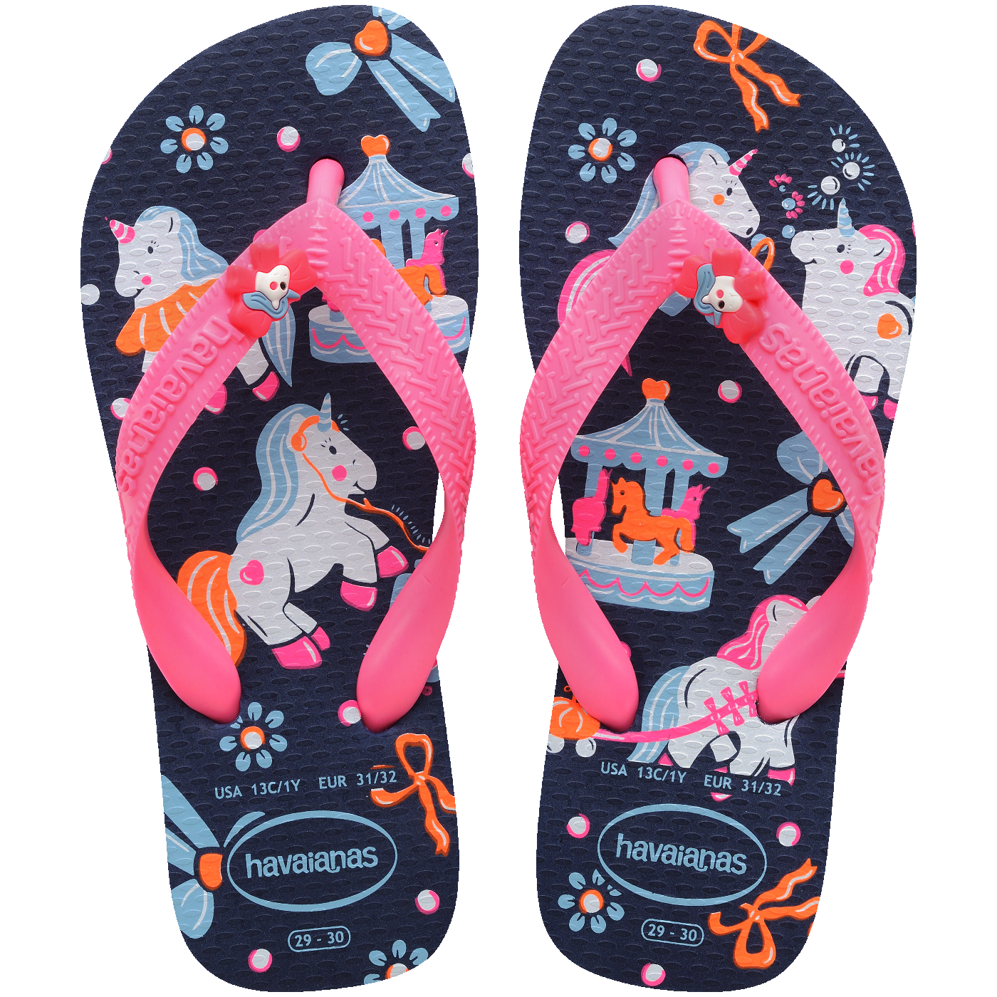 Chinelo Infantil Havaianas Fantasy: Unicórnio Mágico e Borboletas Coloridas para Crianças