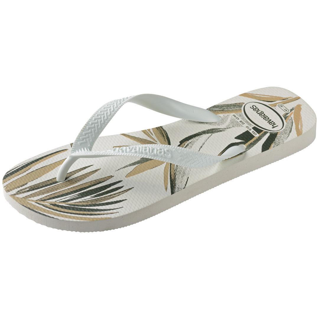 Chinelo Havaianas Aloha Branco Tropical Confortável Verão Praia Casual Original