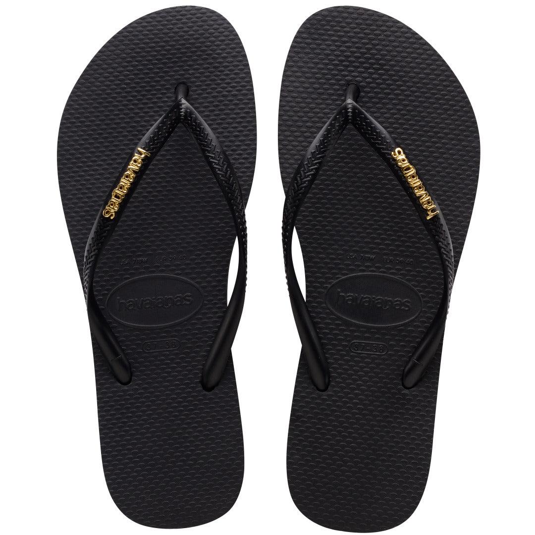 Chinelo Havaianas Slim Logo Metálico Feminino: Conforto e Estilo Brilhante para Seus Pés