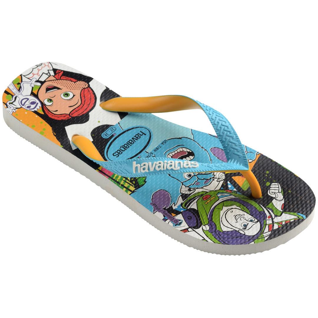 Chinelo Havaianas Disney Estiloso Confortável Tiras Largas Bicolores Mickey Pixar Original