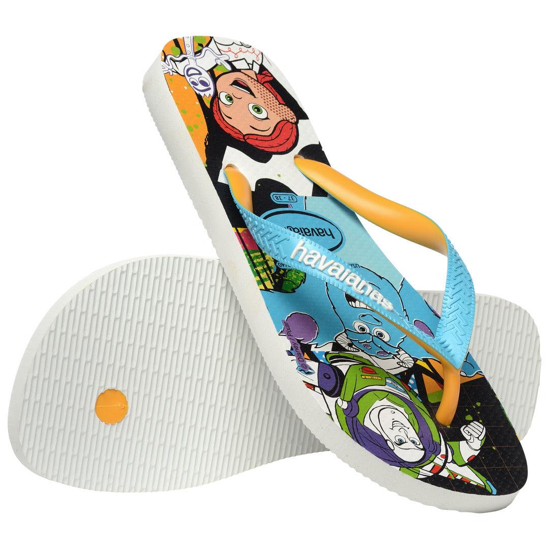 Chinelo Havaianas Disney Estiloso Confortável Tiras Largas Bicolores Mickey Pixar Original