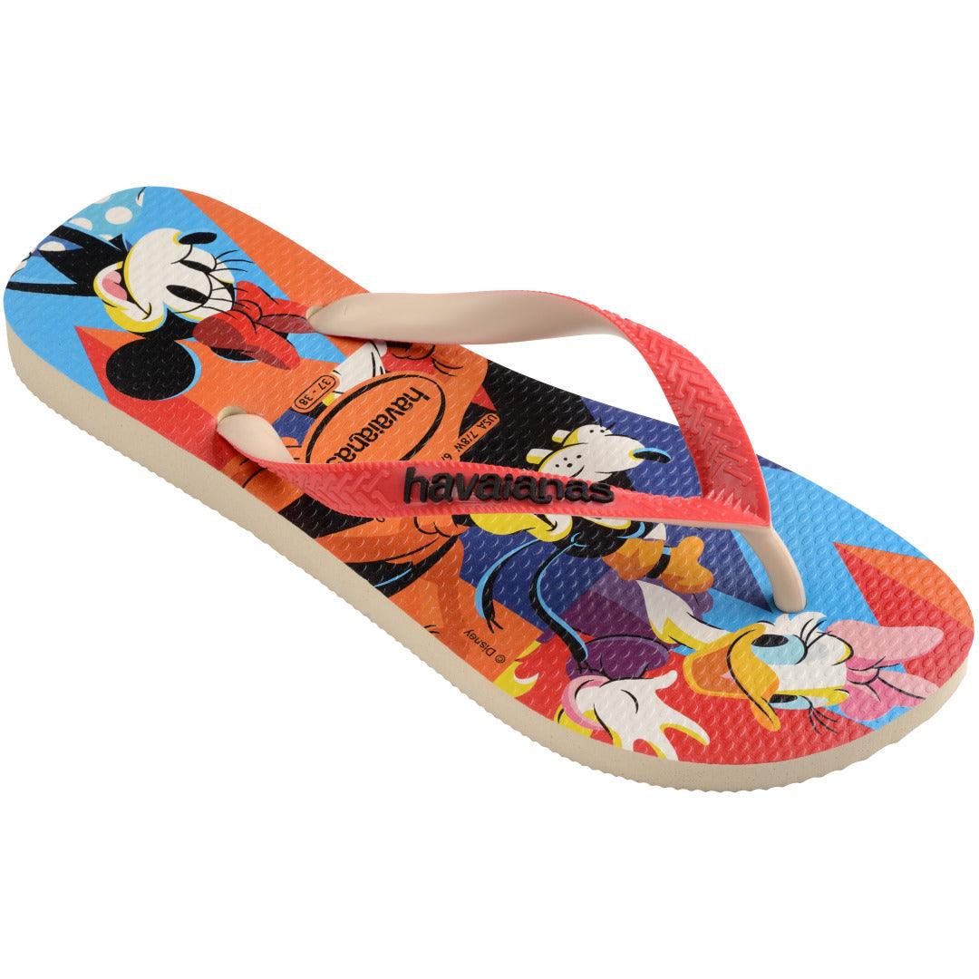 Chinelo Havaianas Disney Stylish Vermelho Rubi Tiras Largas Bicolores Confortáveis