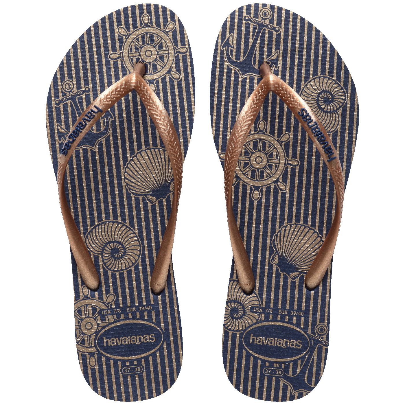 Havaianas Slim Náutico: Chinelo Feminino Estiloso Listrado Confortável para Verão Praia