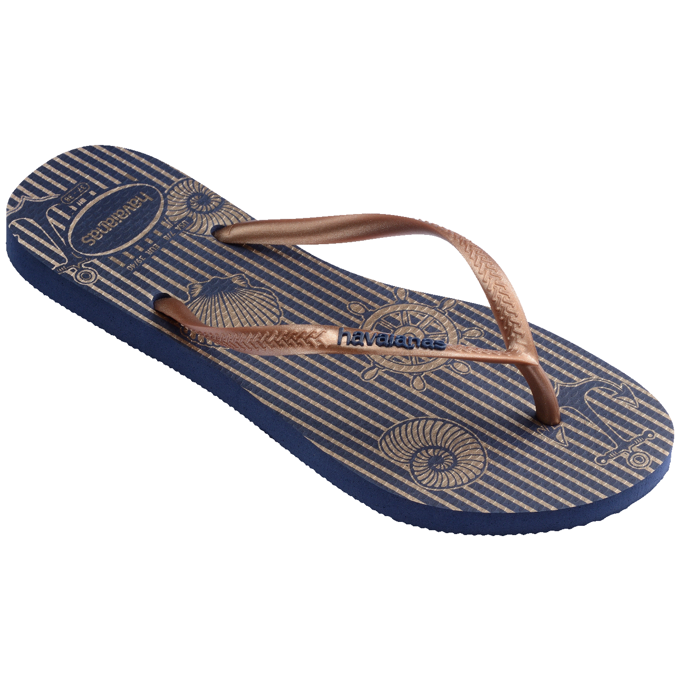 Havaianas Slim Náutico: Chinelo Feminino Estiloso Listrado Confortável para Verão Praia