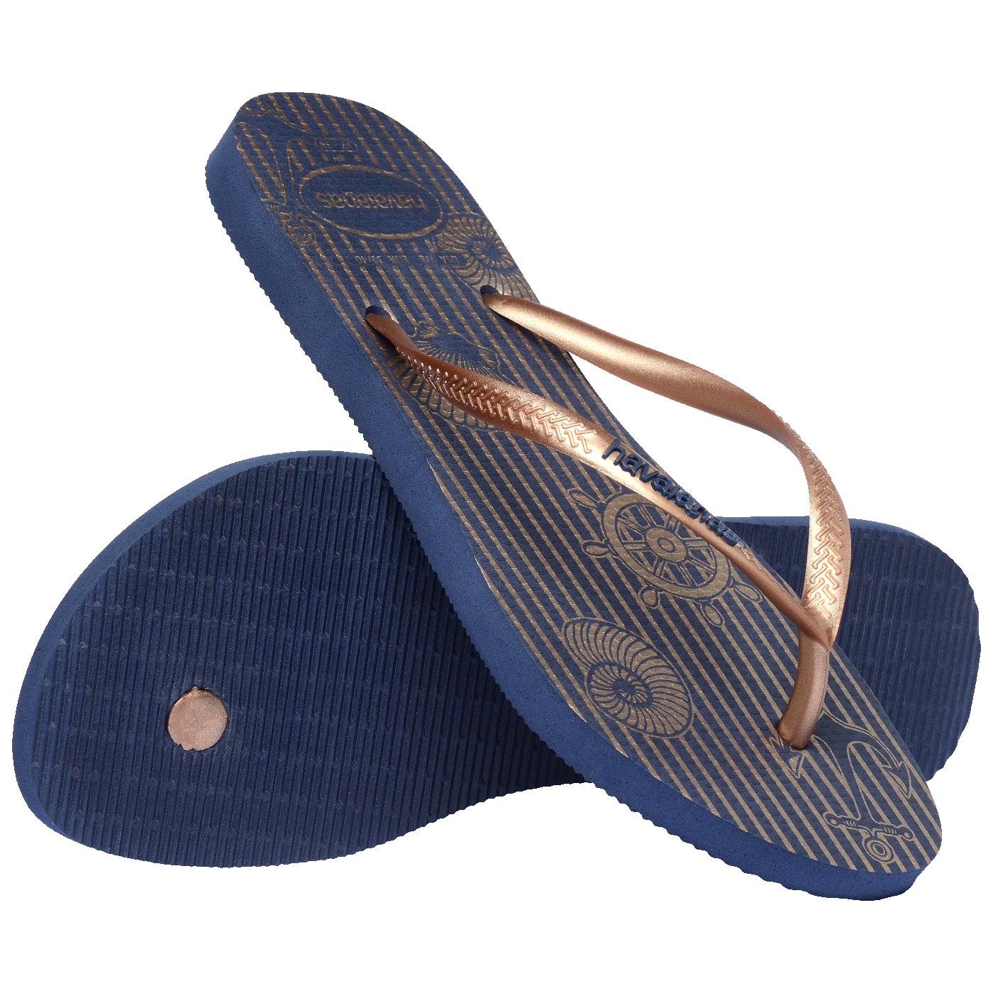 Havaianas Slim Náutico: Chinelo Feminino Estiloso Listrado Confortável para Verão Praia
