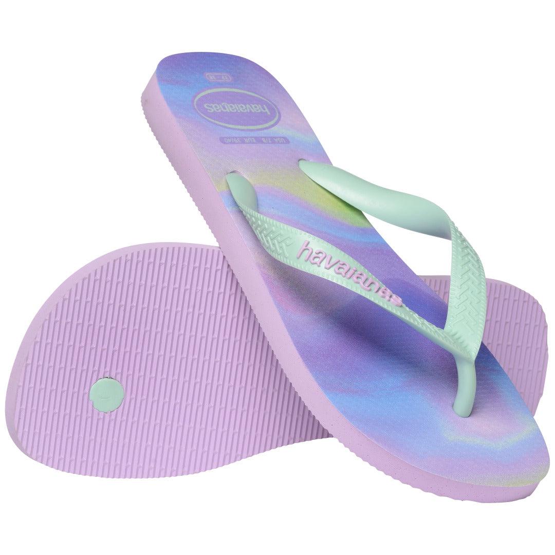 Chinelo Havaianas Top Fashion Roxo Fantasy Conforto Estilo Degradê Verão