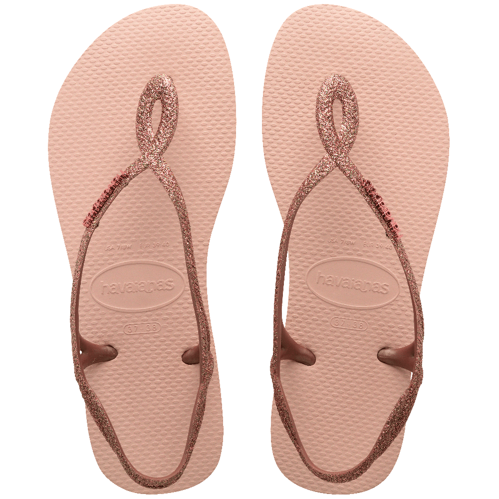 Rasteirinha Havaianas Luna Premium Glitter Rosa Ballet: Conforto Tiras Cruzadas Estilo