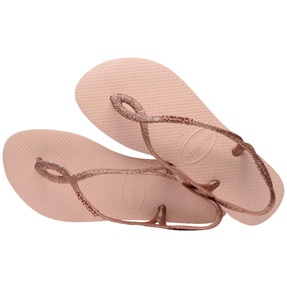 Rasteirinha Havaianas Luna Premium Glitter Rosa Ballet: Conforto Tiras Cruzadas Estilo
