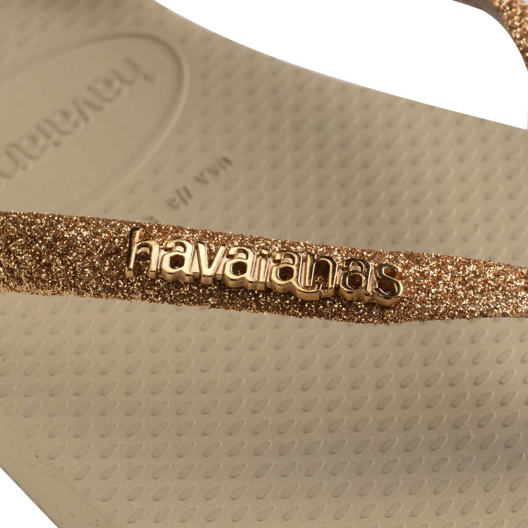 Chinelo Havaianas Slim Glitter II Dourado Brilhante Feminino Conforto Estilo