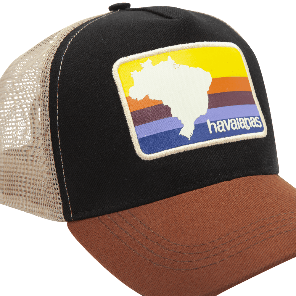 Boné Havaianas Trucker Café Ajustável Estiloso Proteção Solar Conforto Dia a Dia Verão