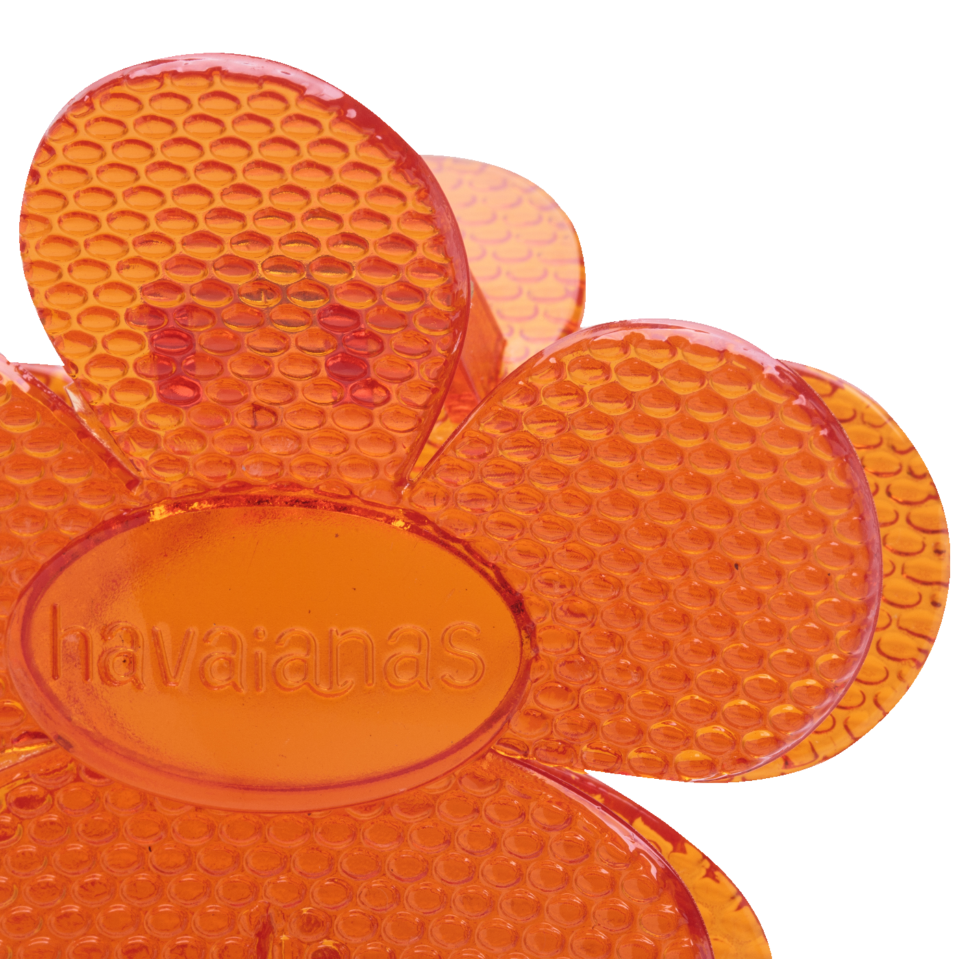 Presilha de Cabelo Havaianas Flor Laranja Sunset Estilo Praia Logo Padrão Chinelo