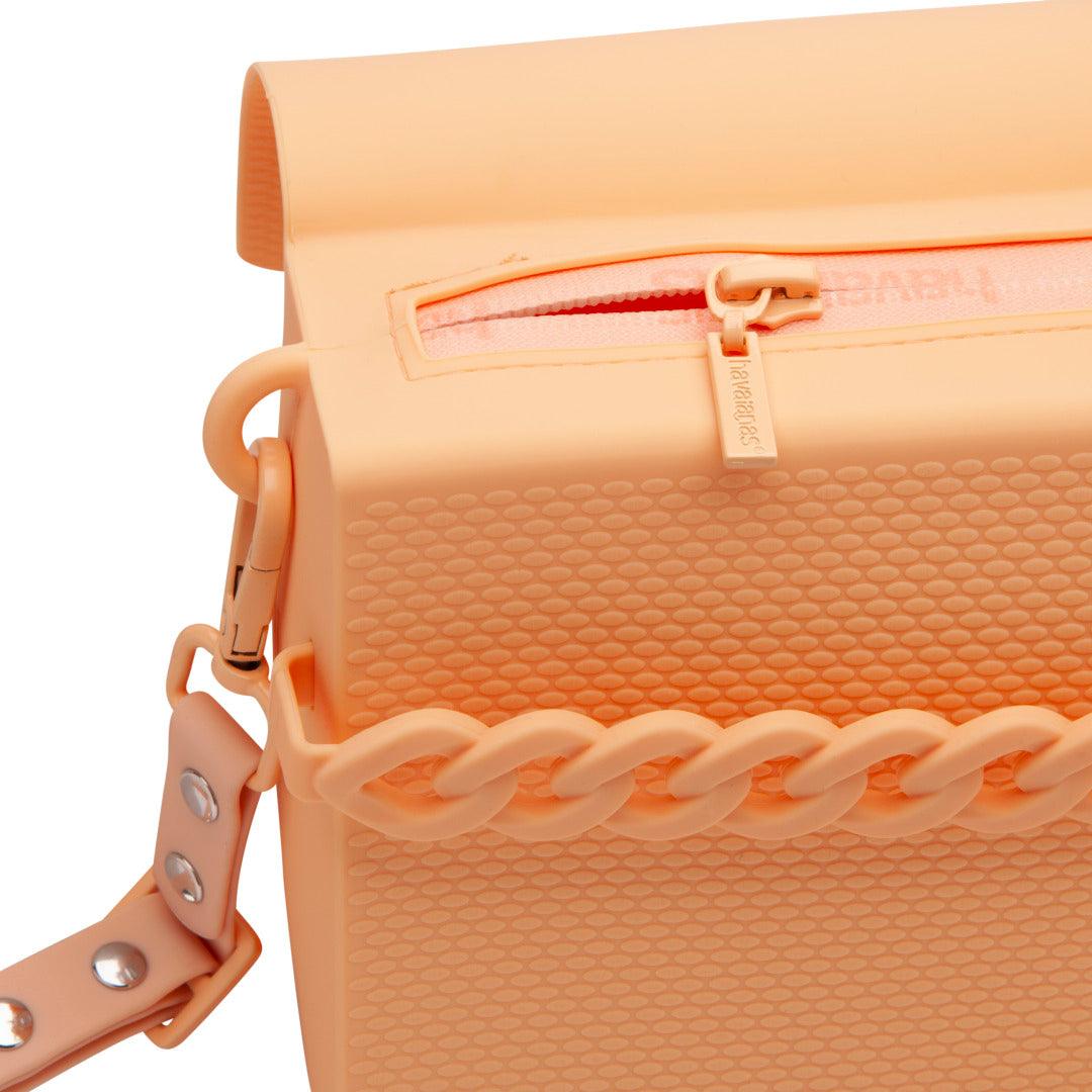 Bolsa Casual Havaianas Correntes Silicone Texturizado Alça Ajustável Design Moderno Pêssego