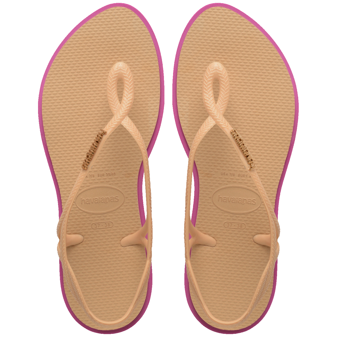 Rasteirinha Havaianas Luna Point Dourada Estilosa Bico Fino Tendência Conforto Feminino