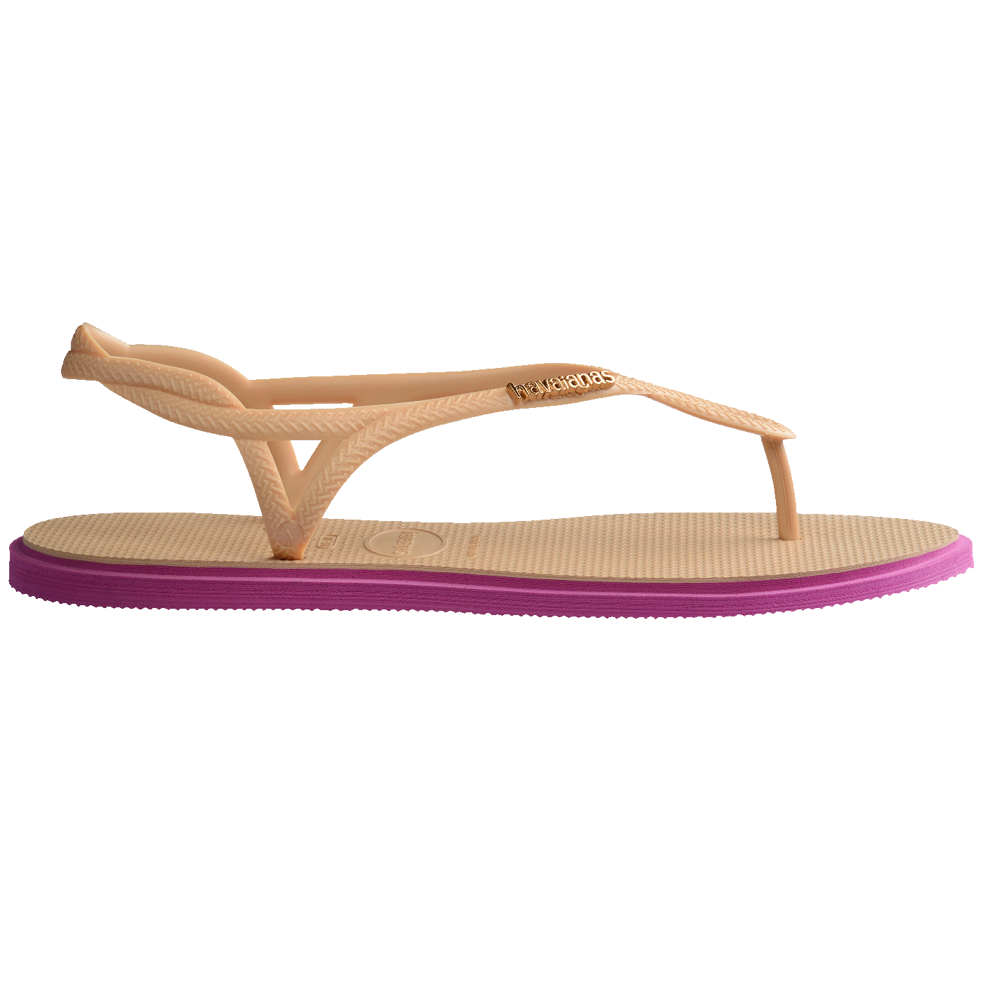 Rasteirinha Havaianas Luna Point Dourada Estilosa Bico Fino Tendência Conforto Feminino