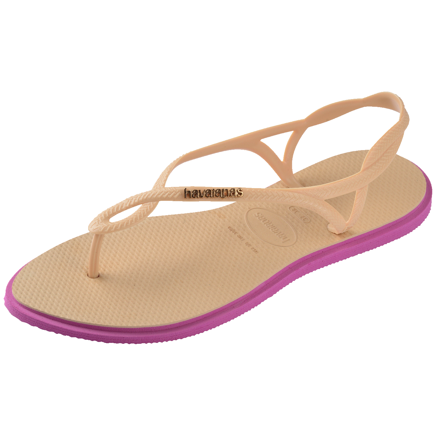 Rasteirinha Havaianas Luna Point Dourada Estilosa Bico Fino Tendência Conforto Feminino