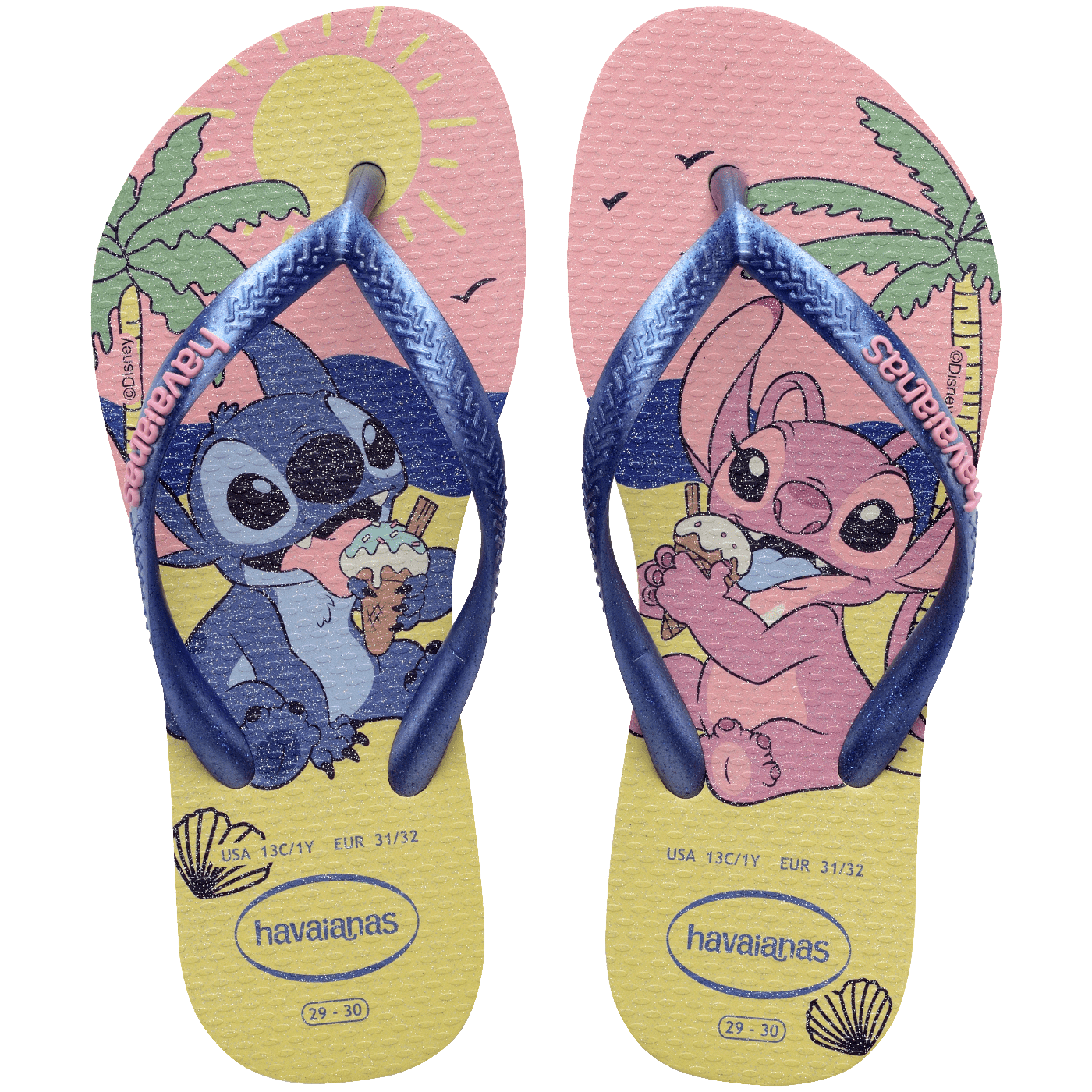 Chinelo Infantil Havaianas Slim Glitter Stitch: Tiras Metálicas, Conforto e Fofura