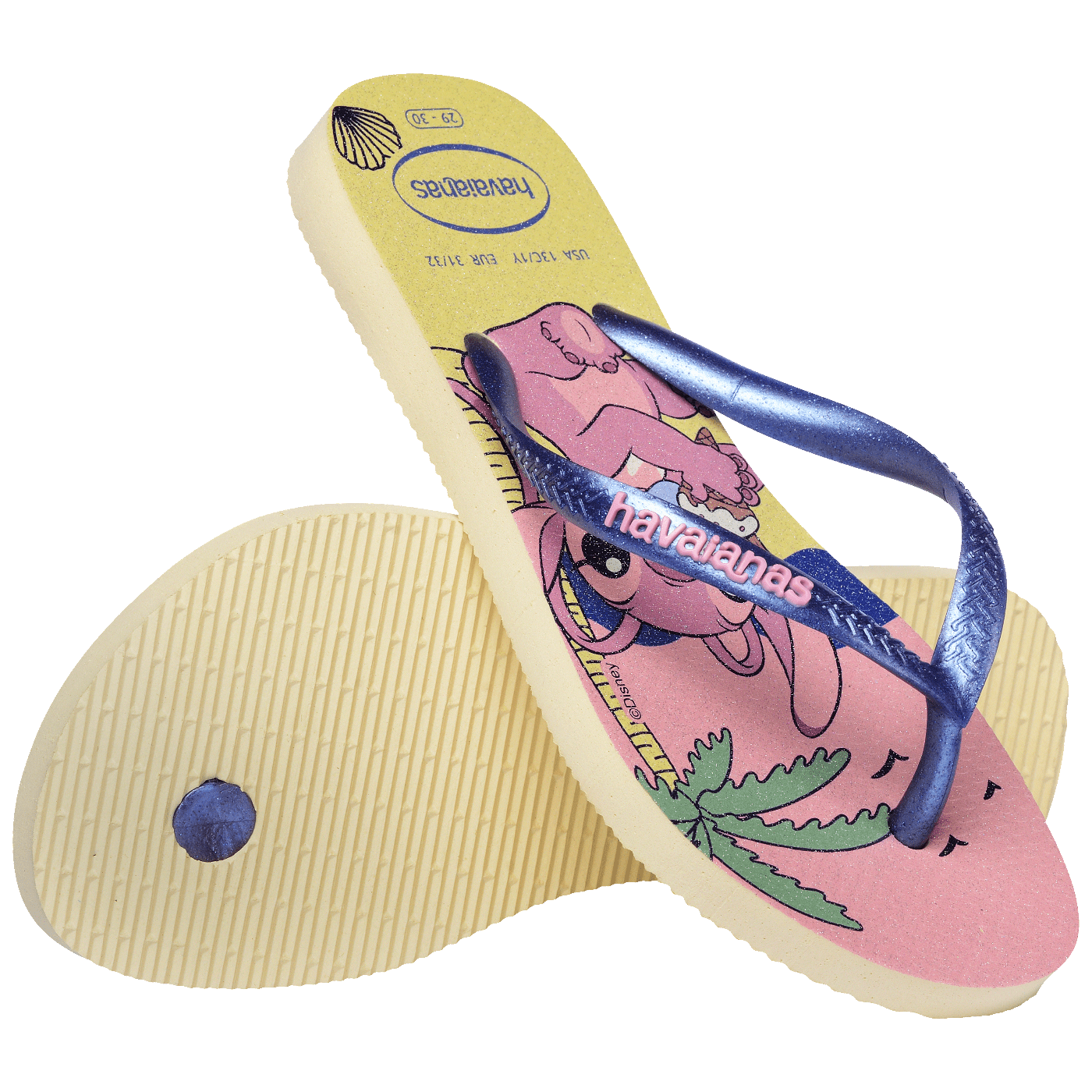 Chinelo Infantil Havaianas Slim Glitter Stitch: Tiras Metálicas, Conforto e Fofura