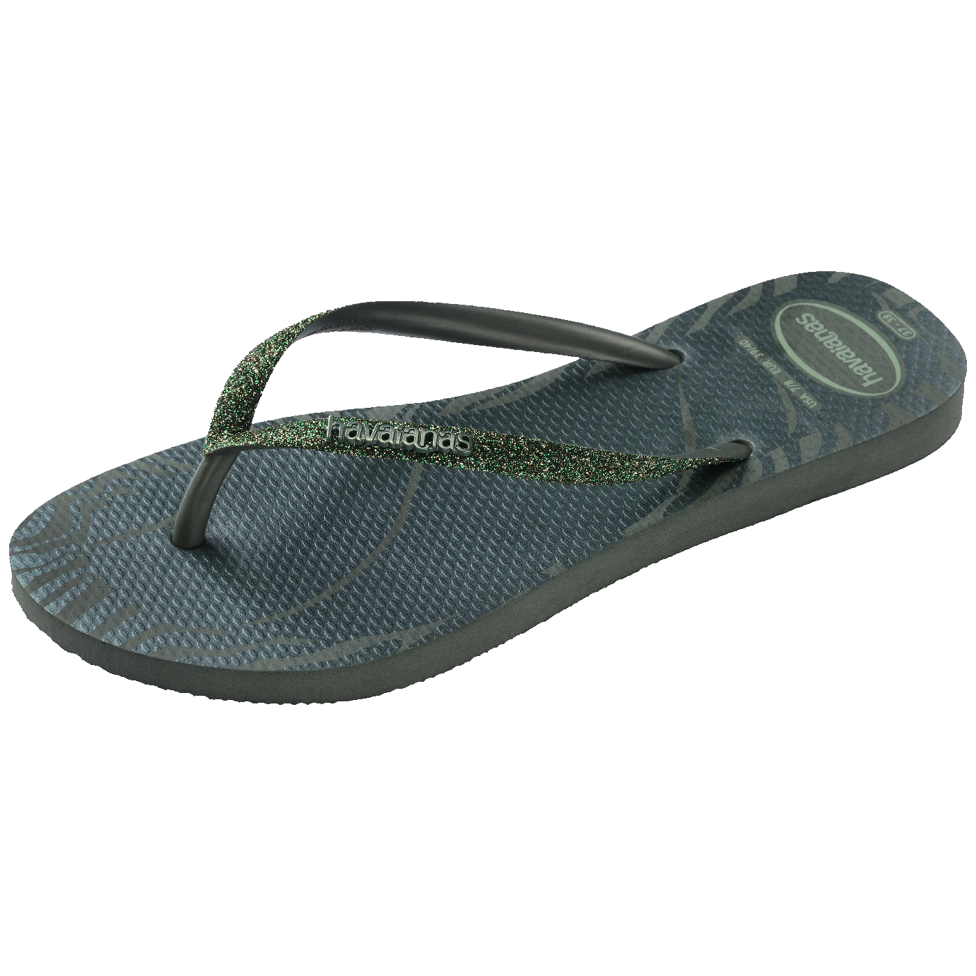 Havaianas Slim Glitter Edge: Chinelo Verde Oliva Brilhante, Confortável e Super Estiloso
